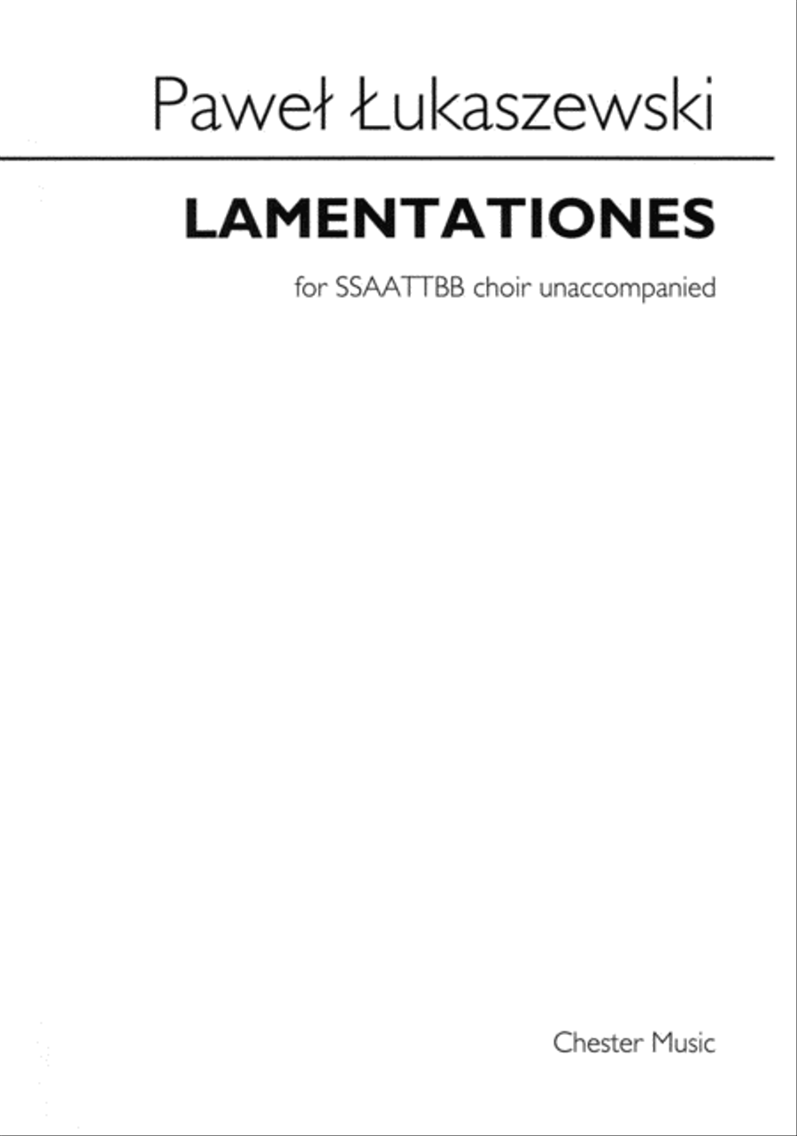 Lamentationes Lamentationes 4-Part scores gallery preview page 1