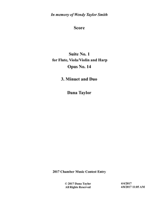Suite No. 1 for Flute, Violx and Harp - Minuet and Duo