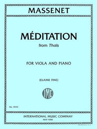 Book cover for Méditation from Thaïs for Viola and Piano