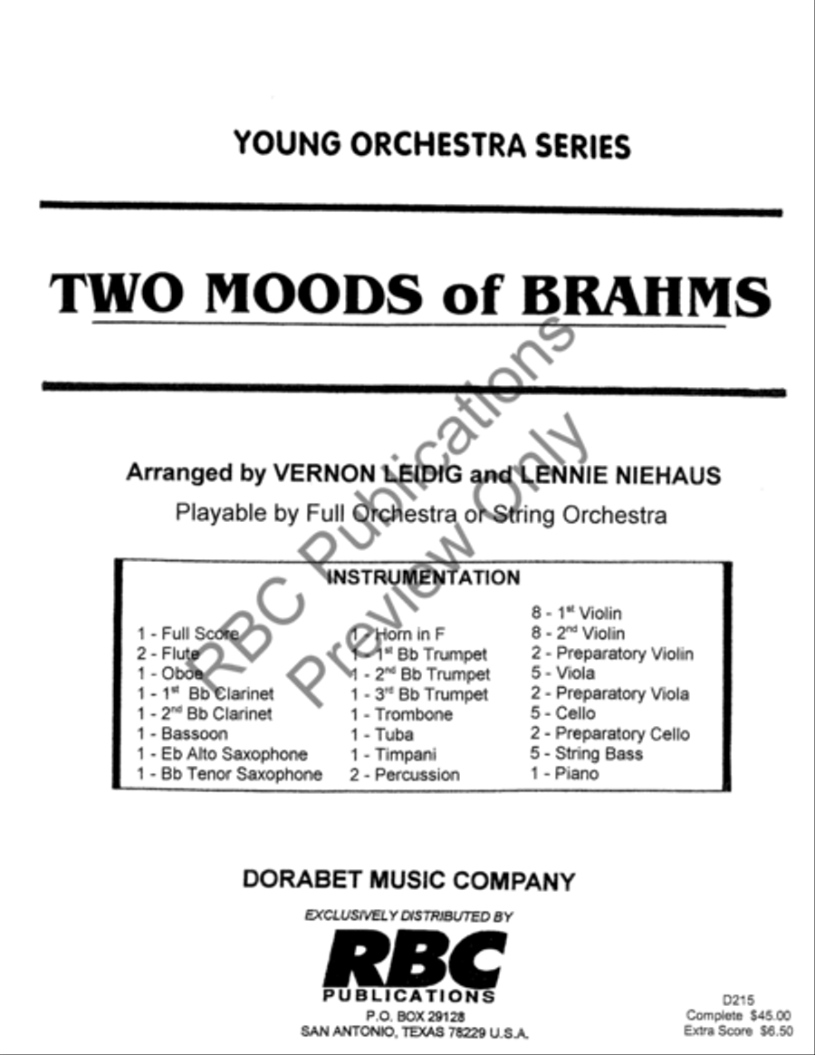 Two Moods Of Brahms (Score) Full Orchestra scores gallery preview page 2