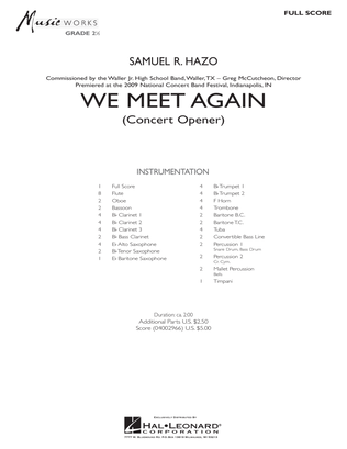 Book cover for We Meet Again - Full Score