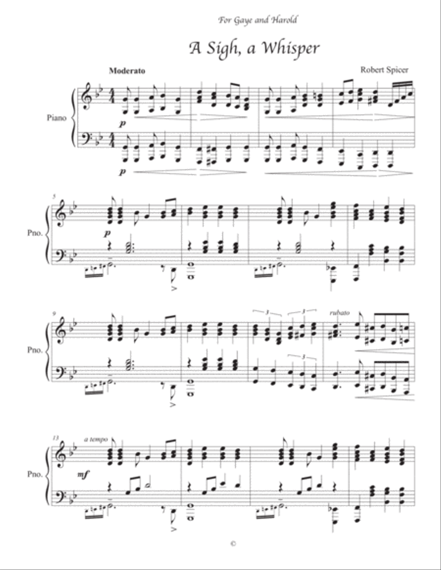 A Sigh, a Whisper Piano Method scores gallery preview page 1