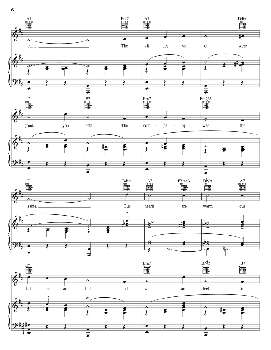 A Real Nice Clambake Piano, Vocal, Guitar scores gallery preview page 6