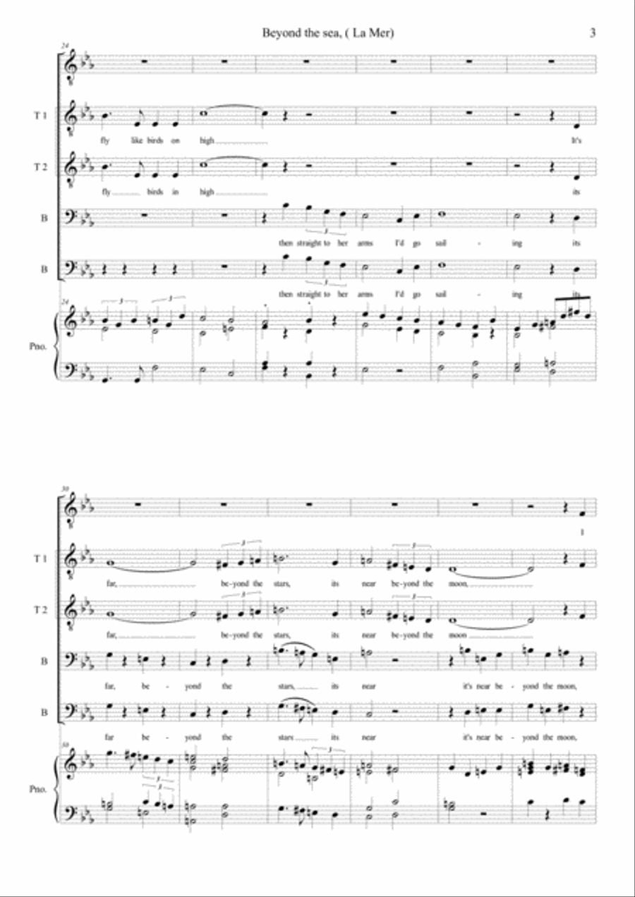 Beyond The Sea TTBB scores gallery preview page 4