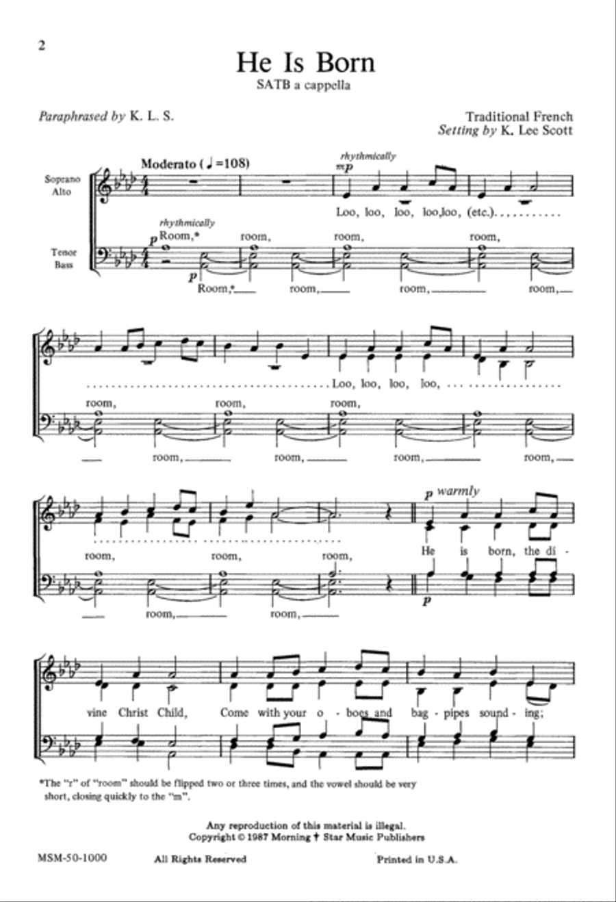 He Is Born Divisi scores gallery preview page 1