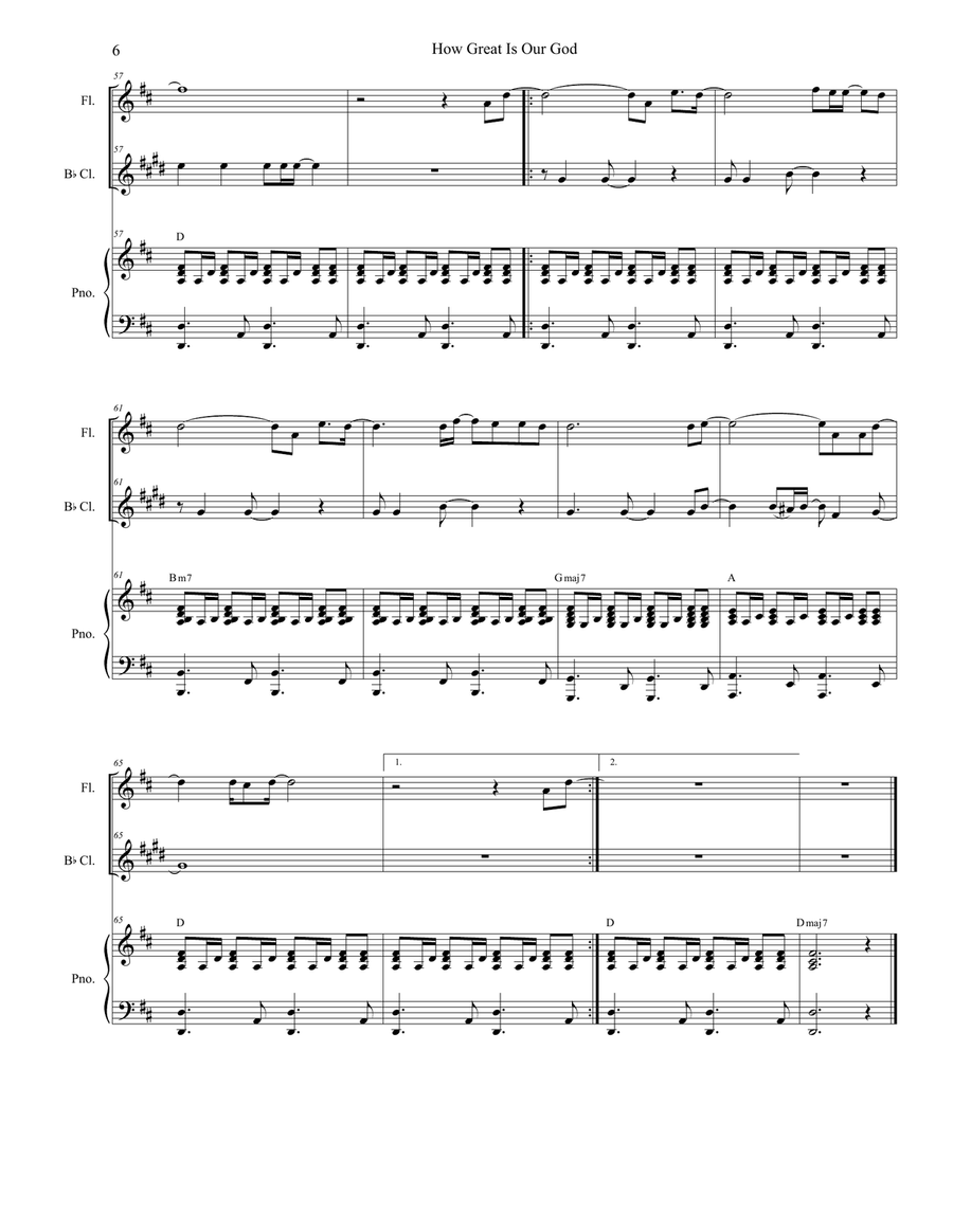 How Great Is Our God Woodwind Duet scores gallery preview page 6