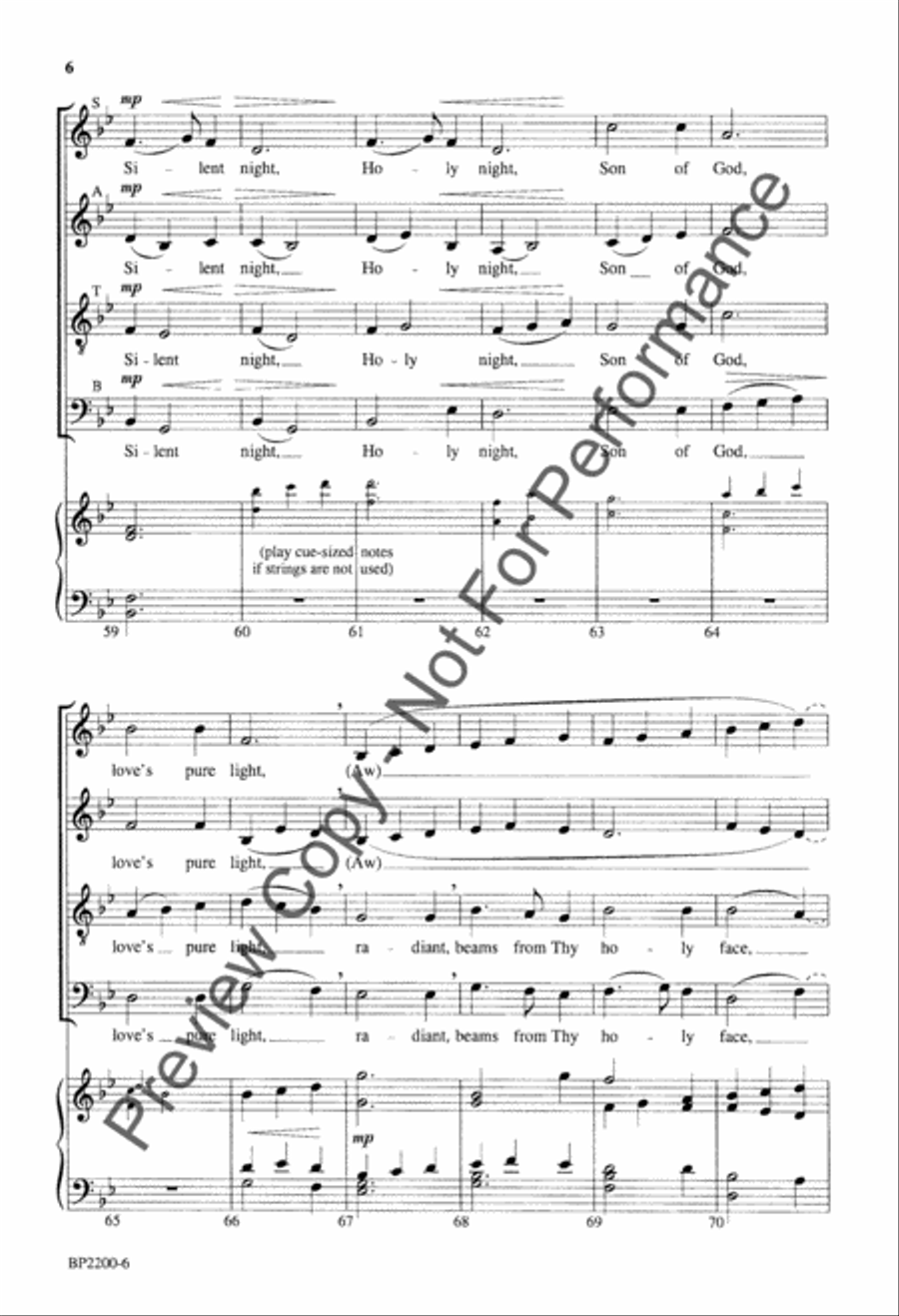 Silent Night - Forrest - SATB 4-Part scores gallery preview page 6