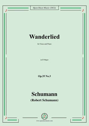 Book cover for Schumann-Wanderlied,Op.35 No.3, in D Major