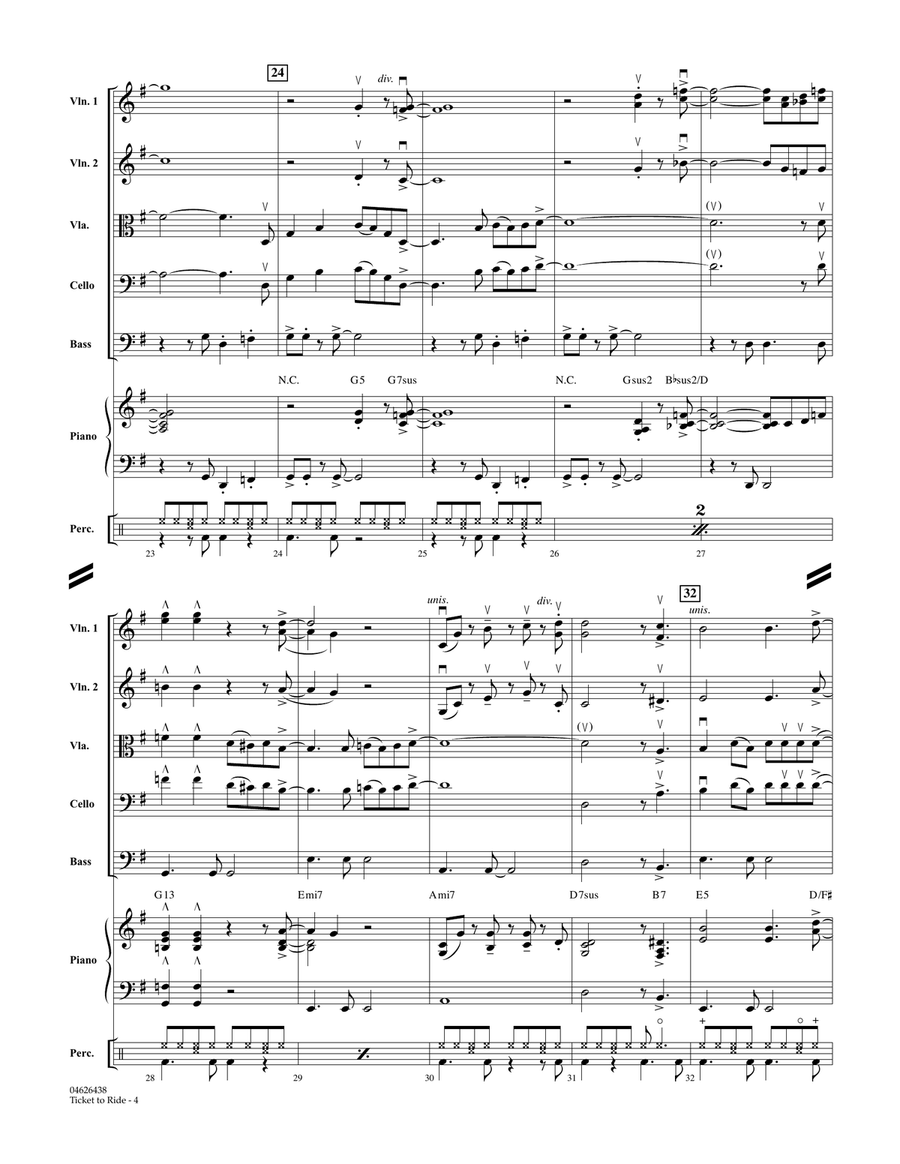 Ticket to Ride - Conductor Score (Full Score) String Orchestra scores gallery preview page 4