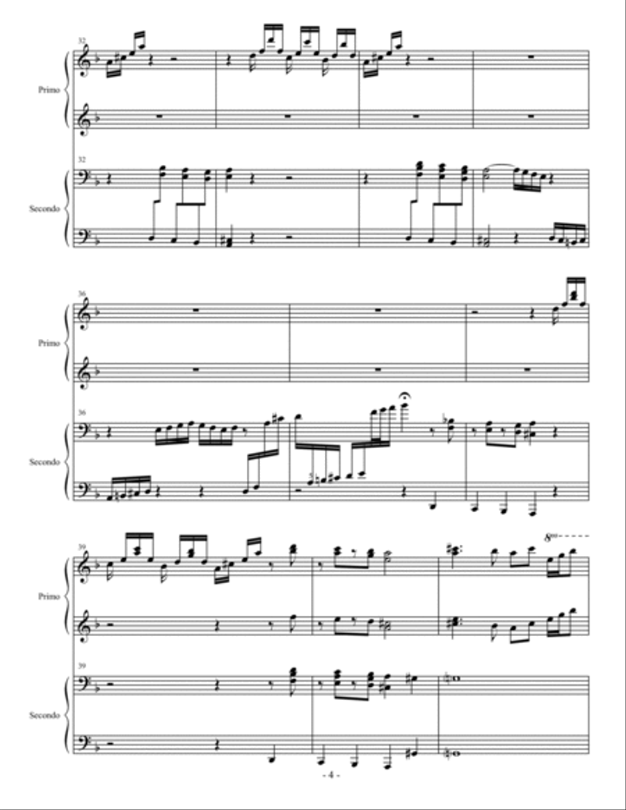 Toccata and Fugue in D Minor, BWV 565 1 Piano, 4-Hands scores gallery preview page 4