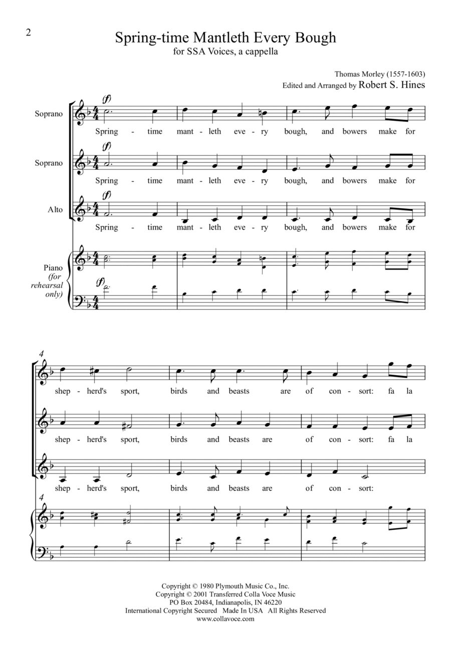 Spring-Time Mantleth Every Bough SSA scores gallery preview page 1
