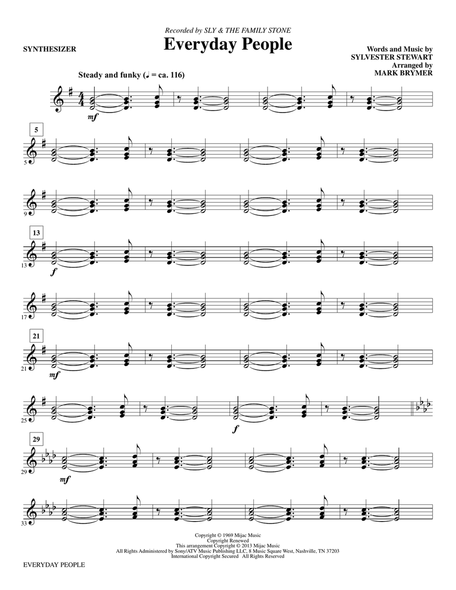 Everyday People - Synthesizer Choir scores gallery preview page 1