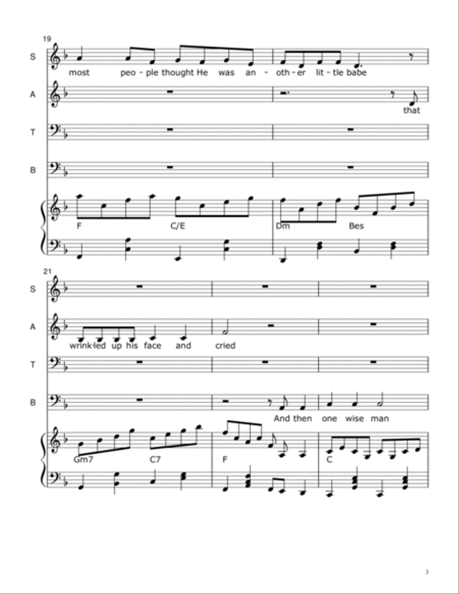 A Christmas Song A Christmas Song 4-Part scores gallery preview page 3