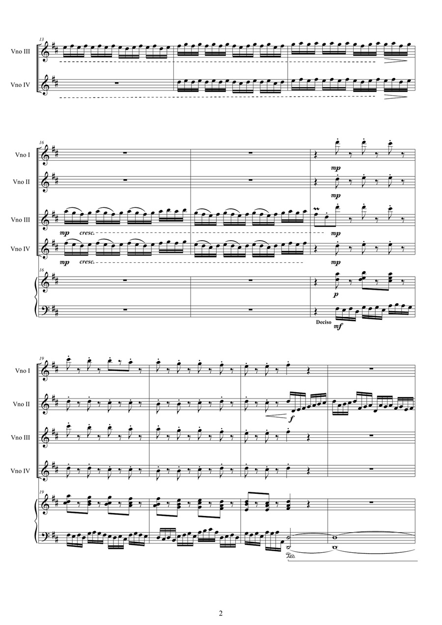 Vivaldi - Violin Concerto No.1 in D major RV 549 Op.3 for 4 Violins and Piano Violin Solo scores gallery preview page 2