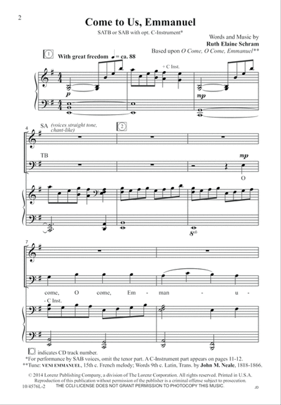 Come to Us, Emmanuel Come to Us, Emmanuel 4-Part scores gallery preview page 3