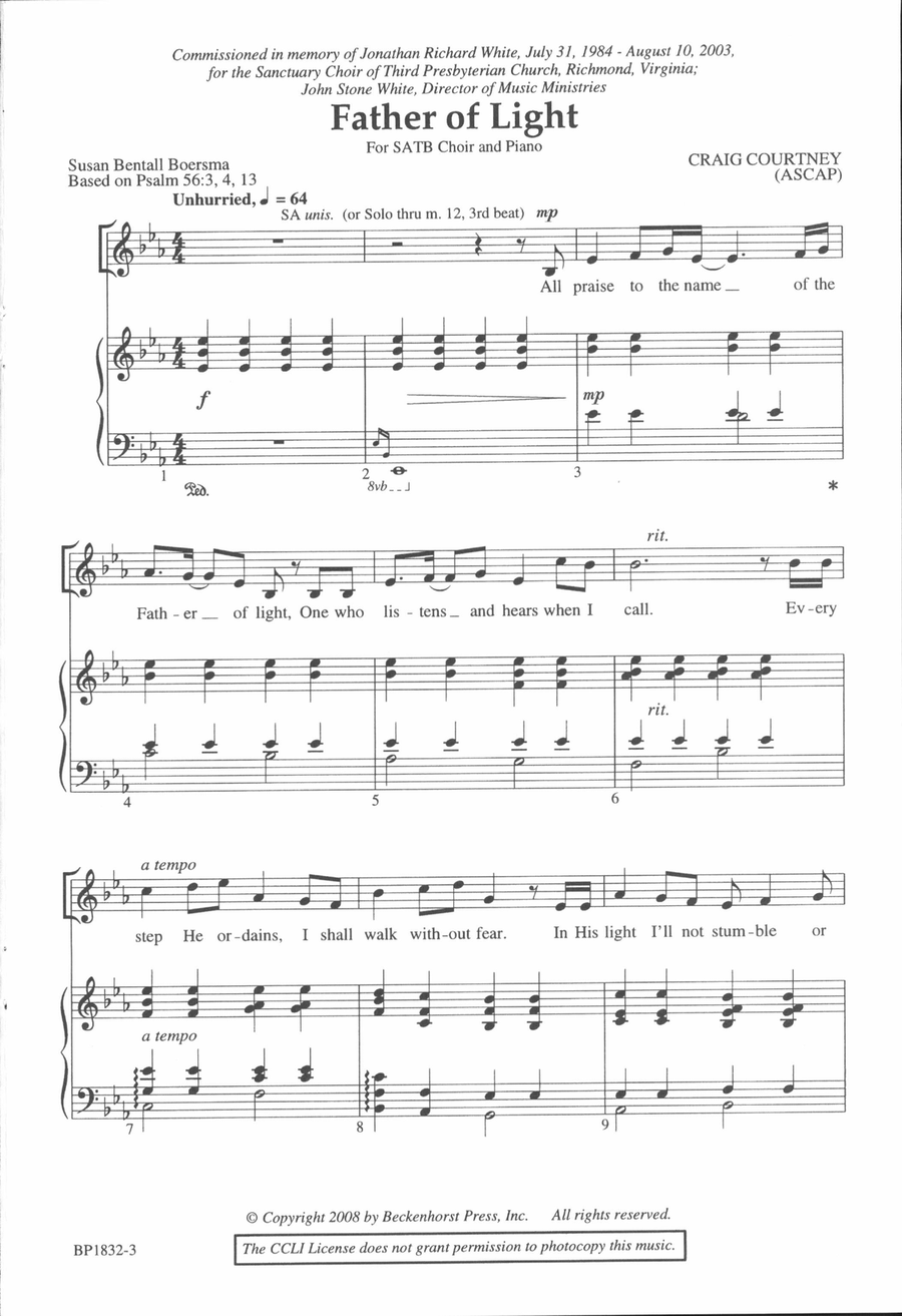 Father of Light 4-Part scores gallery preview page 2