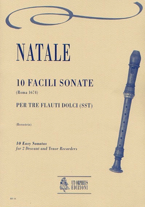 Book cover for 10 Easy Sonatas (Roma 1674) for 2 Descant and Tenor Recorders