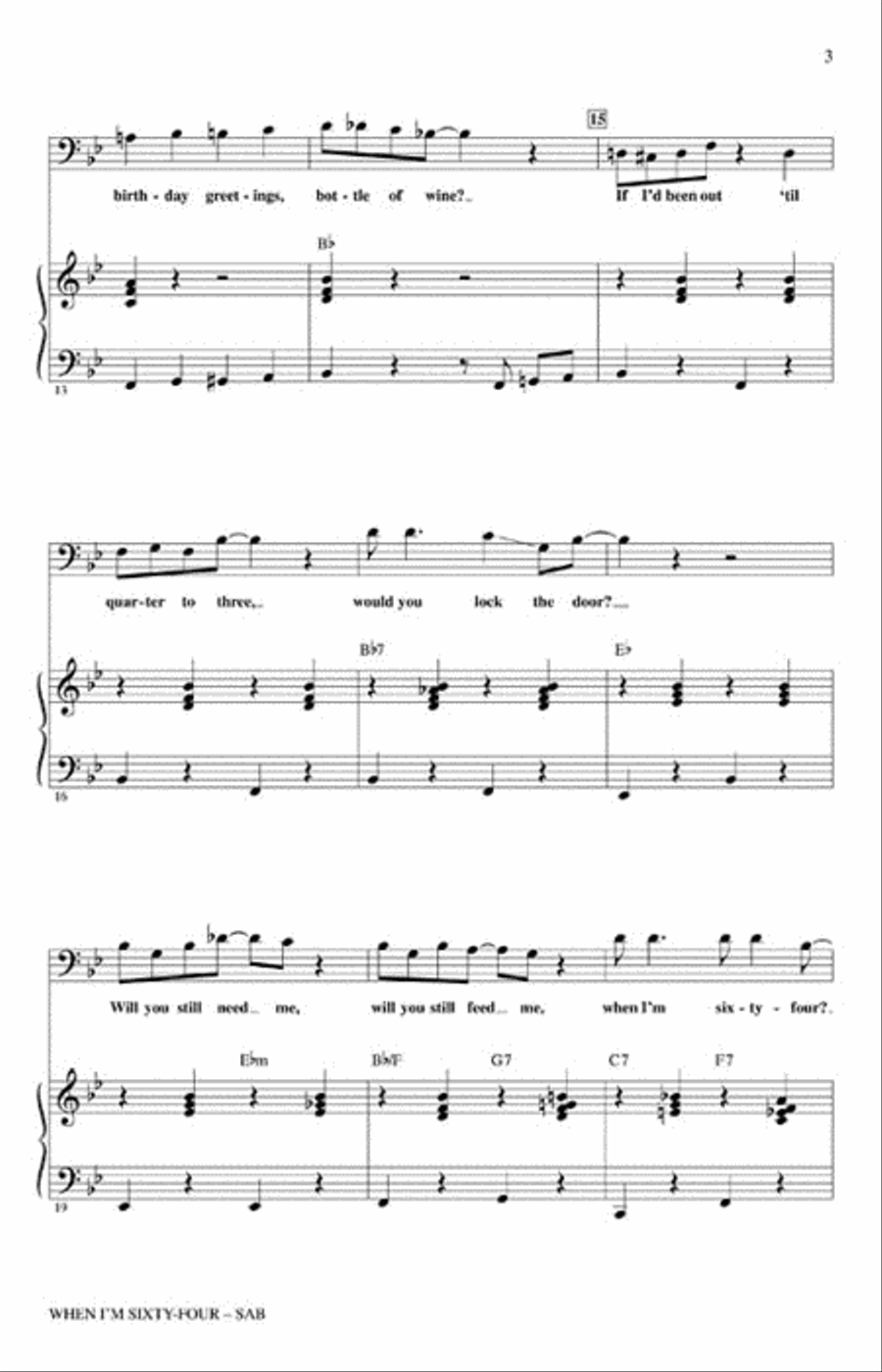 When I'm Sixty-Four 3-Part scores gallery preview page 3