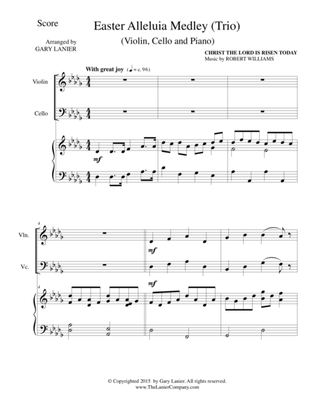 EASTER ALLELUIA MEDLEY (Trio – Violin, Cello and Piano) Score and Parts