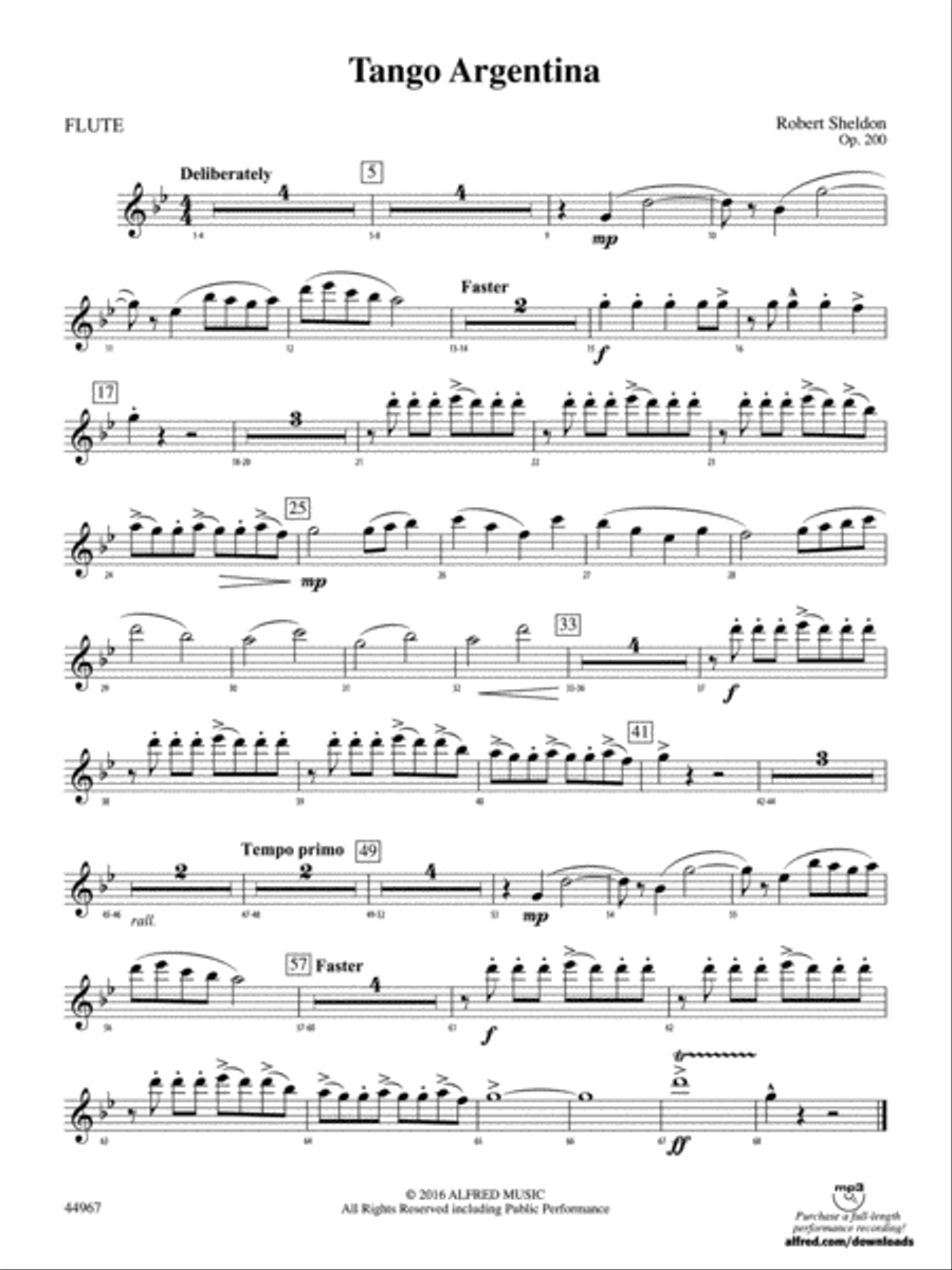Tango Argentina: Flute Concert Band scores gallery preview page 1