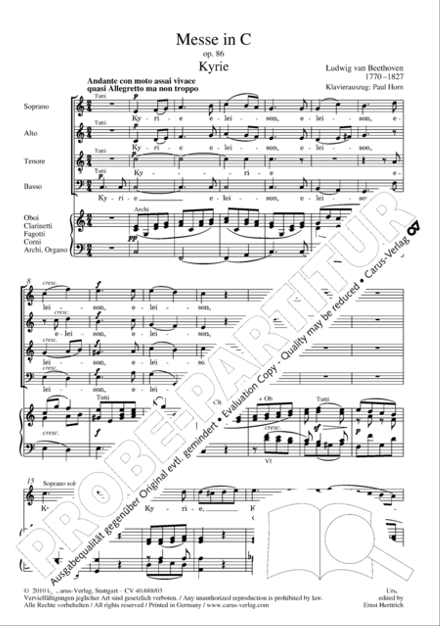 Mass in C Major 4-Part scores gallery preview page 4