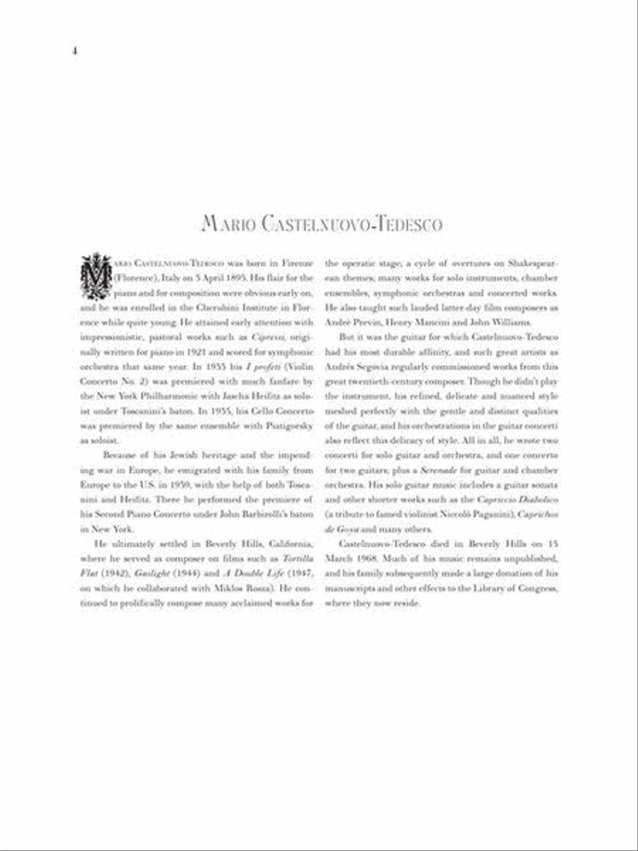 Castelnuovo-Tedesco – Guitar Concerto No. 1 in D Major, Op. 99 Acoustic Guitar scores gallery preview page 4