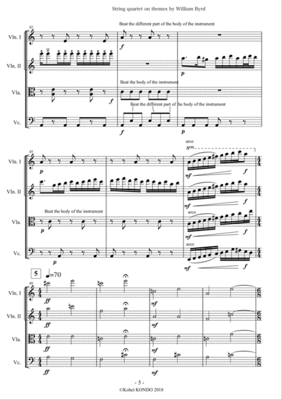 String quartet on themes by William Byrd Op.173 String Quartet scores gallery preview page 6