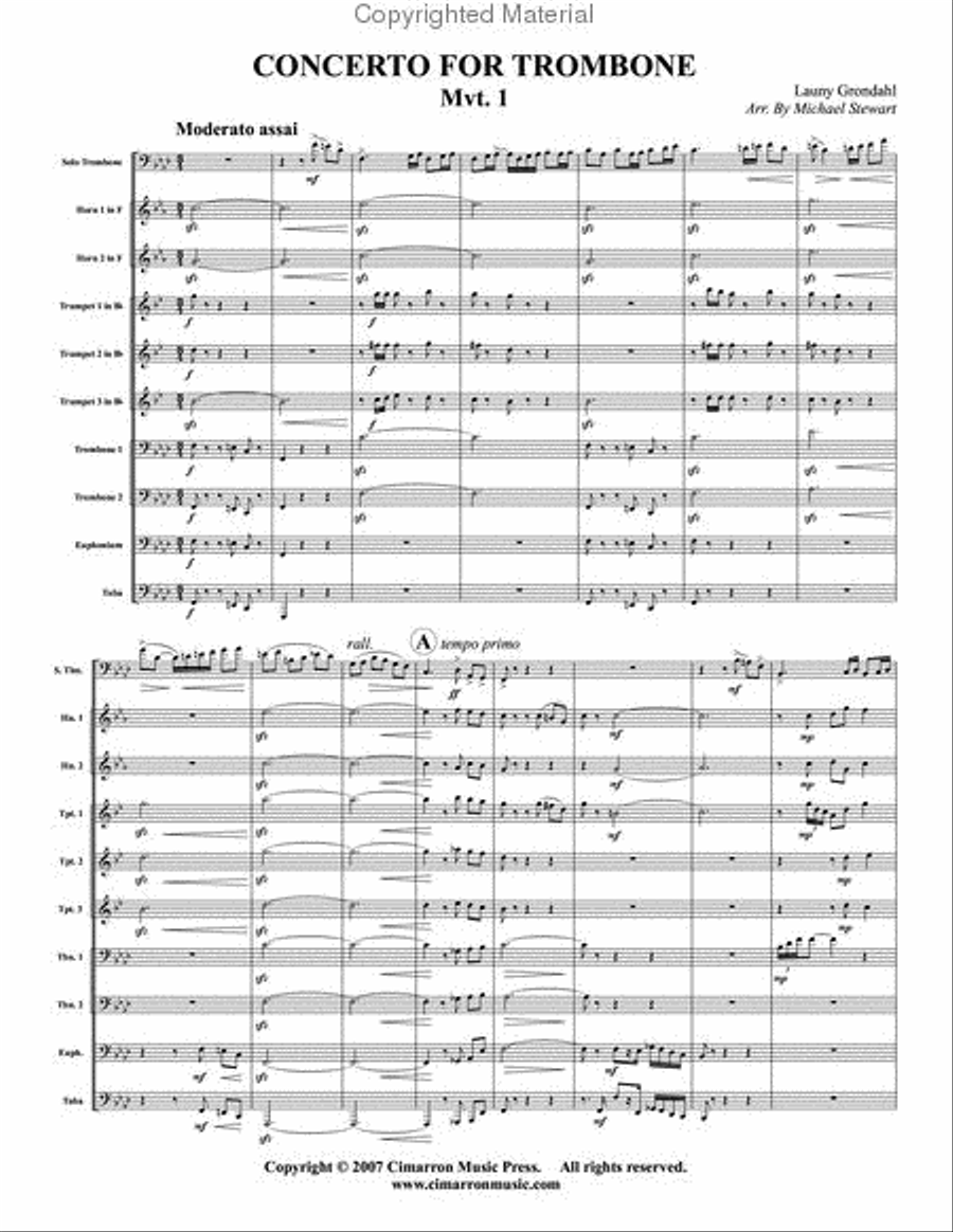 Trombone Concerto Euphonium scores gallery preview page 2