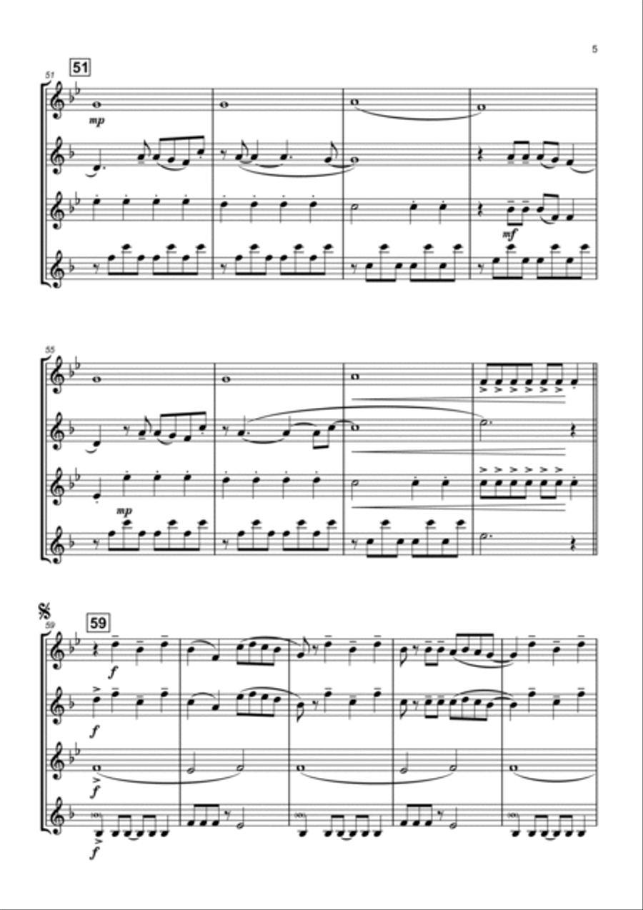 Enchanted Saxophone Quartet scores gallery preview page 5