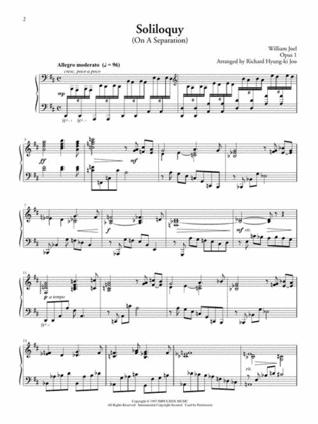 Fantasies & Delusions by Billy Joel Piano Solo - Sheet Music