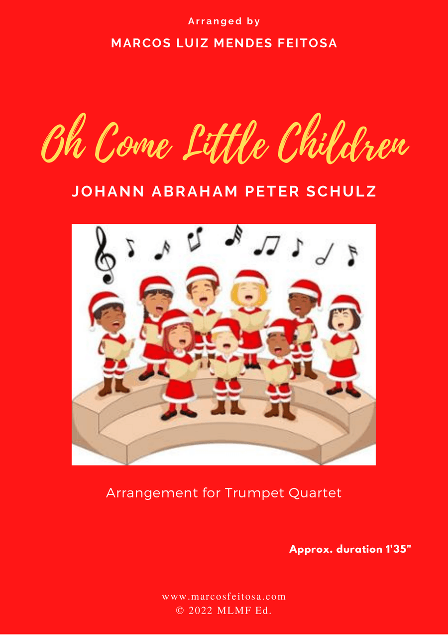Oh Come Little Children - Trumpet Quartet Brass Quartet scores gallery preview page 1
