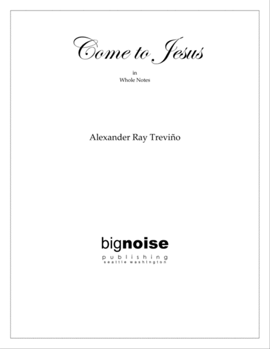 Come To Jesus (in Whole Notes) Concert Band scores gallery preview page 1