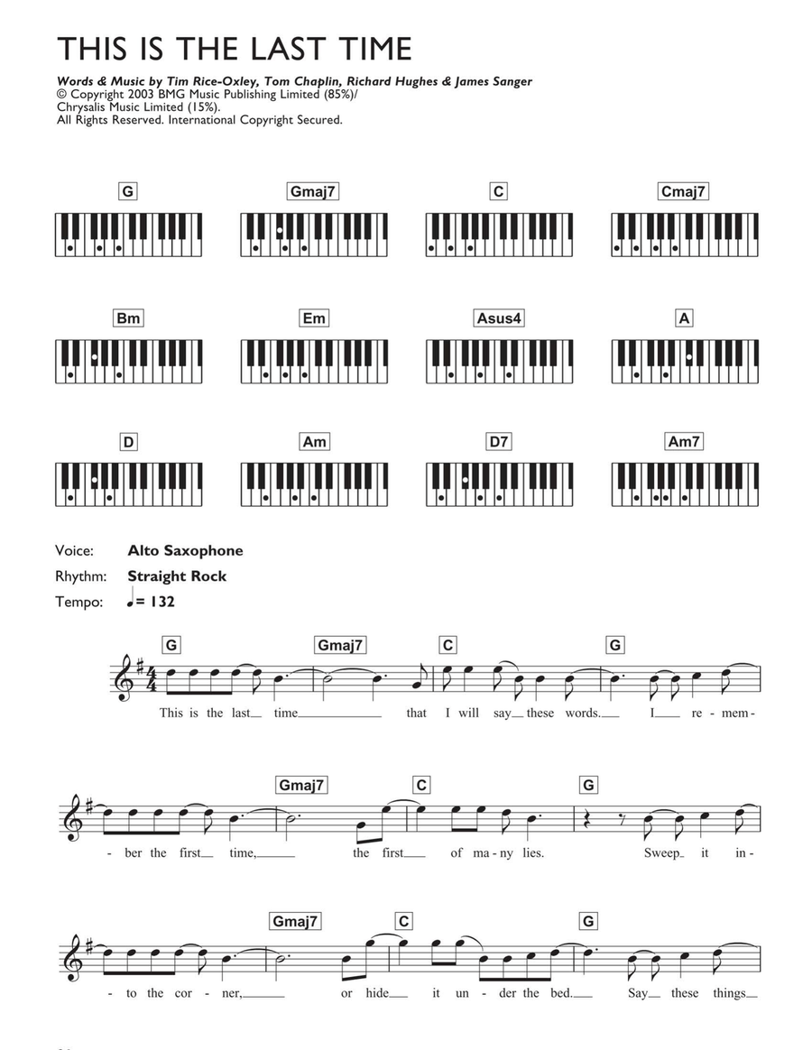 This Is The Last Time Piano scores gallery preview page 1