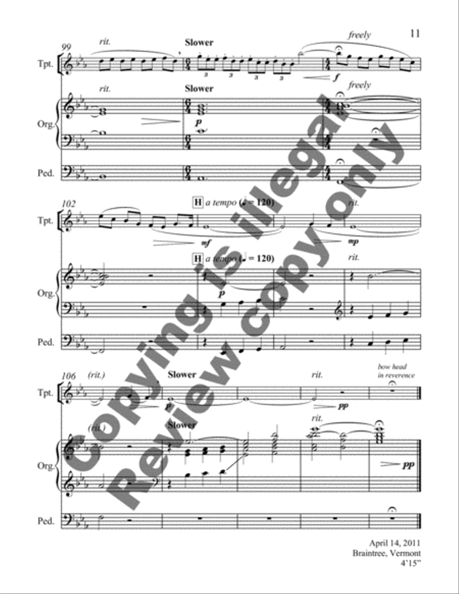 Songs of Faith: 4. Were You There? Trumpet scores gallery preview page 7