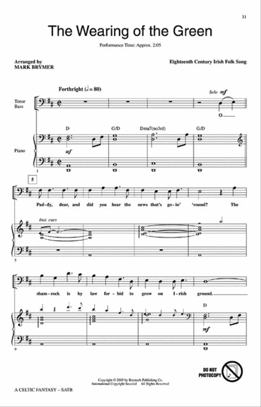 A Celtic Fantasy A Celtic Fantasy 4-Part scores gallery preview page 6
