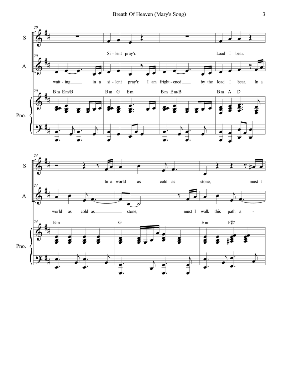 Breath Of Heaven (Mary's Song) Alto Voice scores gallery preview page 3