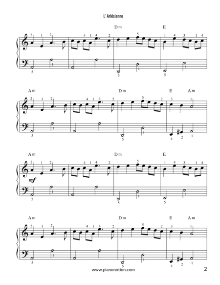 L'Arlésienne - Georges Bizet (Piano Sheet)
