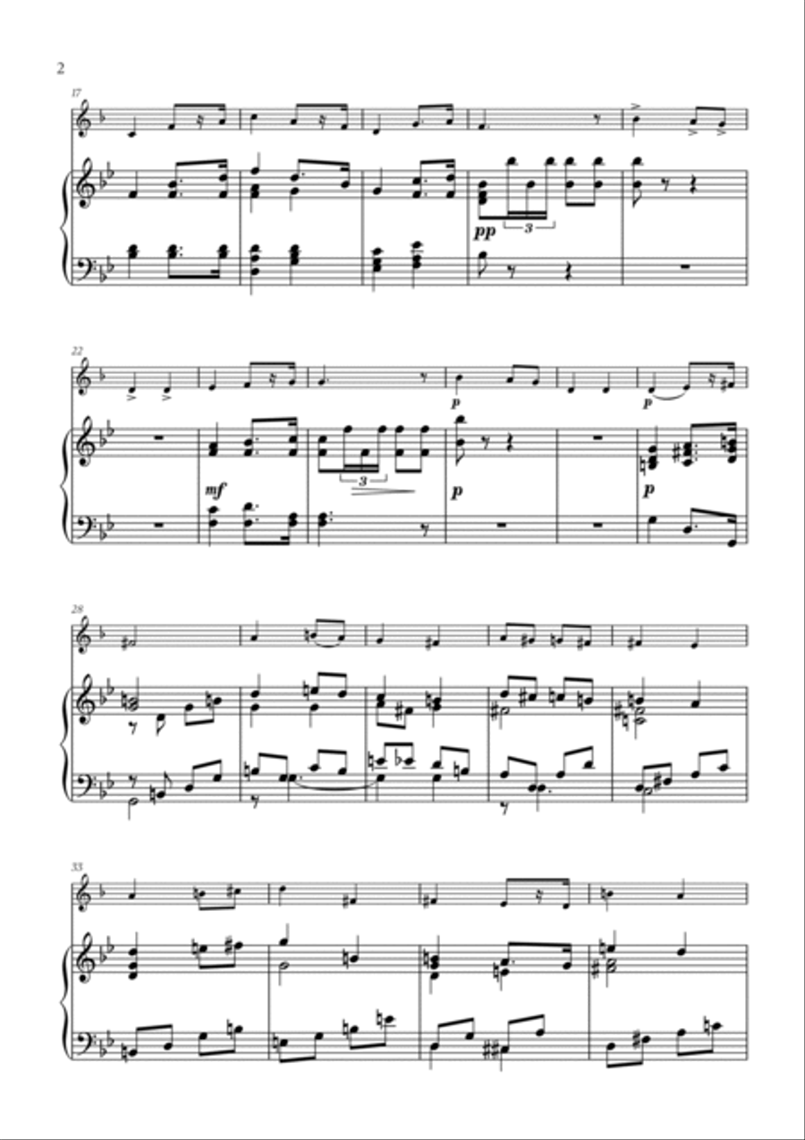 Richard Wagner - Wedding March (Here comes the Bride) (for French Horn and Piano) Horn scores gallery preview page 2