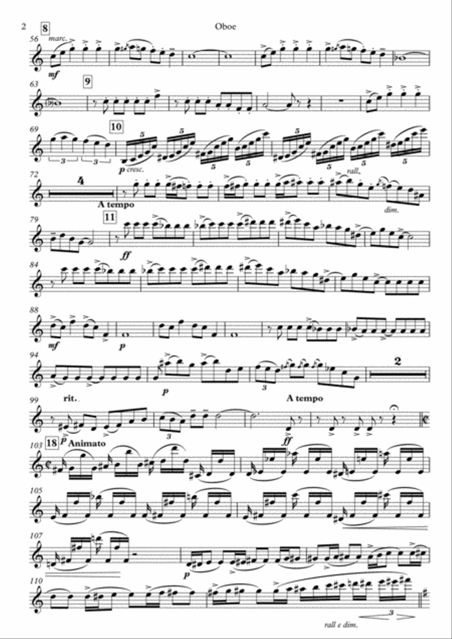 Rhapsody in blue for oboe and piano (oboe part) Piano Accompaniment scores gallery preview page 2