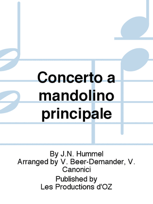 Book cover for Concerto a mandolino principale