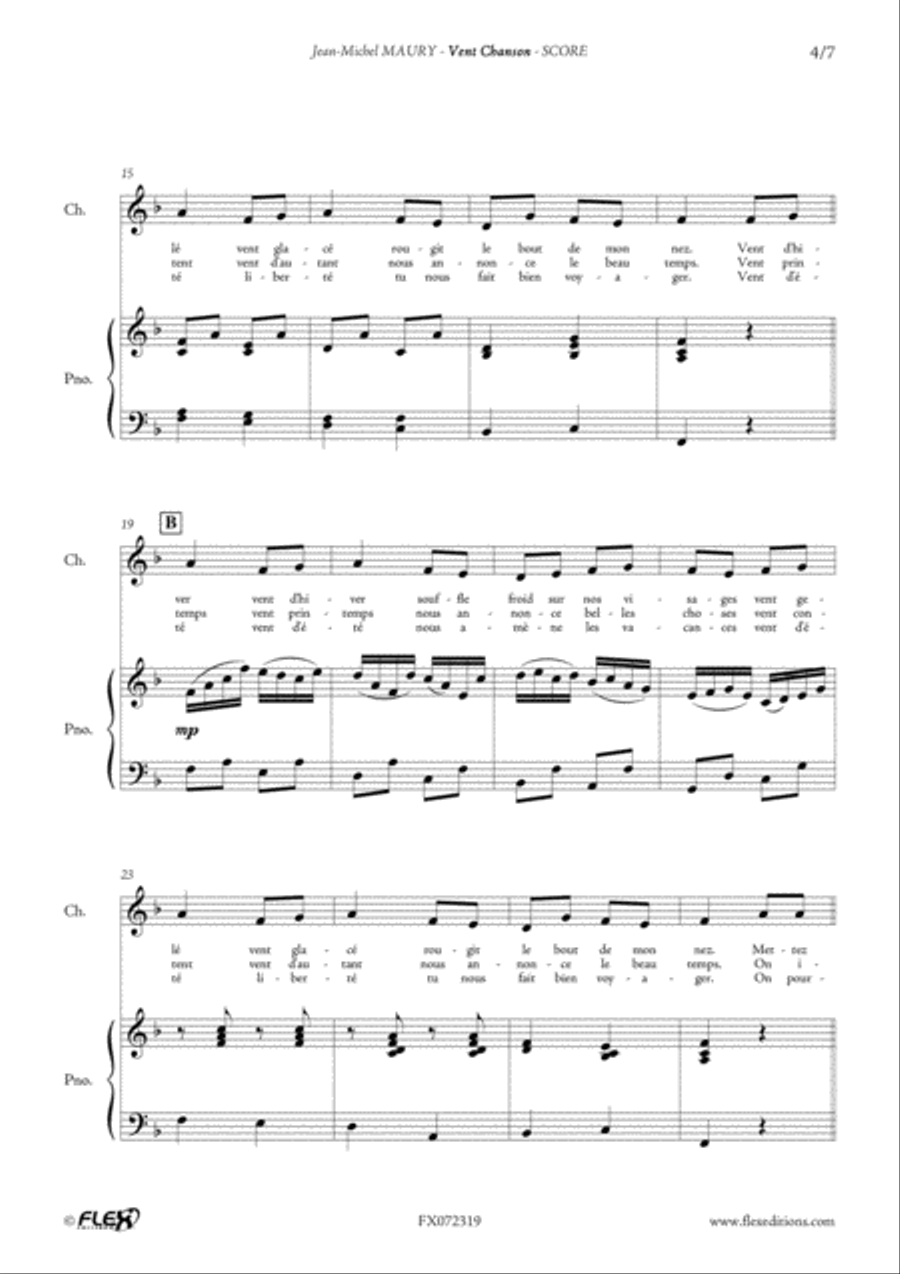 Vent Chanson Children's Choir scores gallery preview page 4