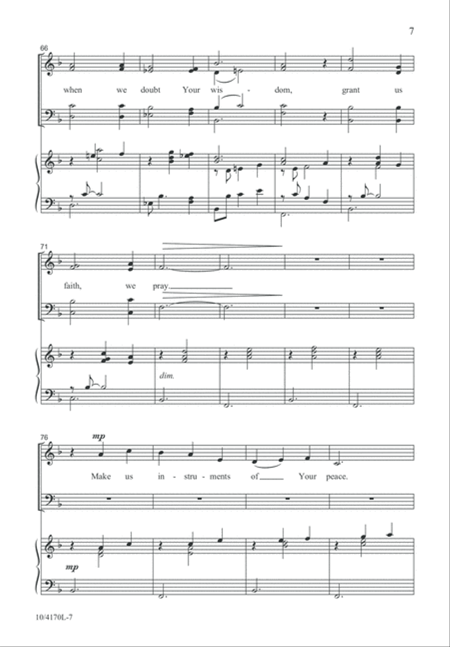 Make Us Instruments of Your Peace 4-Part scores gallery preview page 8