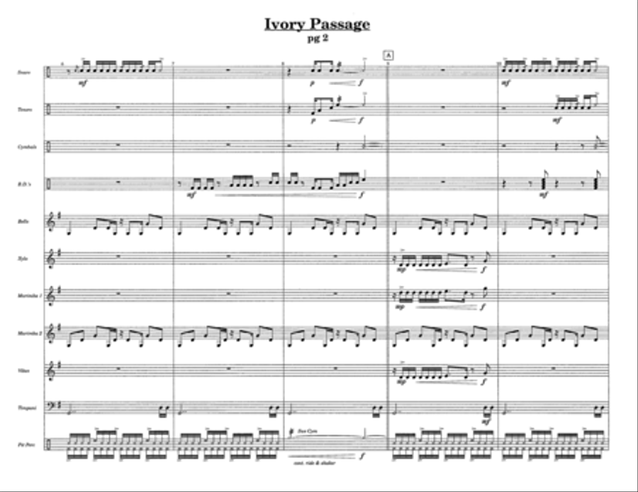 Ivory Passage w/Tutor Tracks Percussion Ensemble scores gallery preview page 4