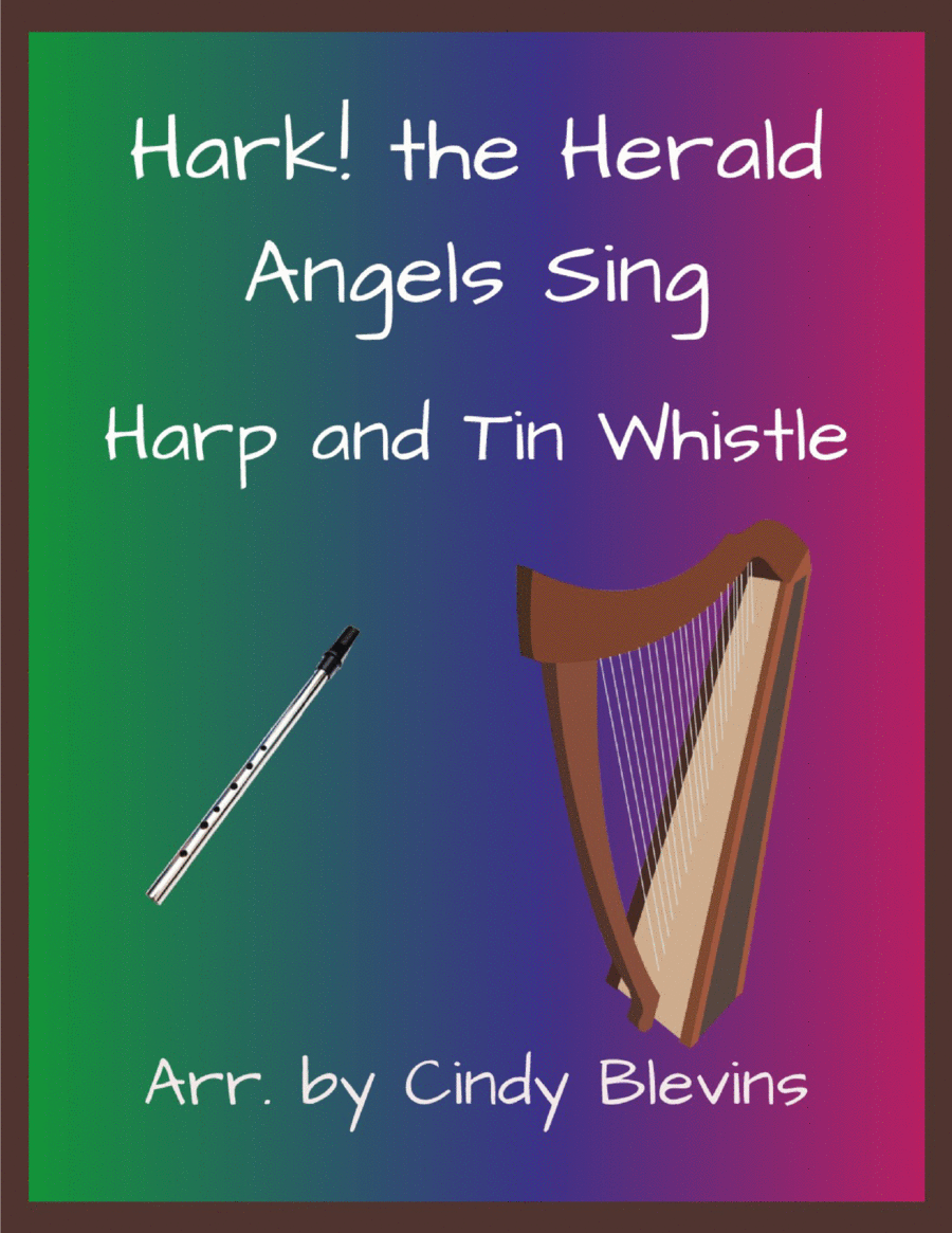 Hark! The Herald Angels Sing, Harp and Tin Whistle (D) Harp scores gallery preview page 1