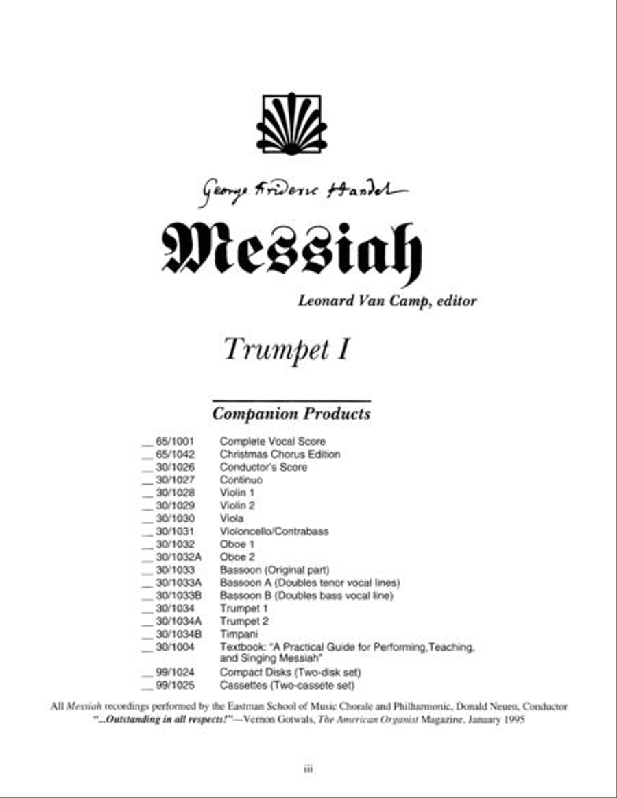 Messiah - Trumpet I Messiah - Trumpet I Trumpet scores gallery preview page 3