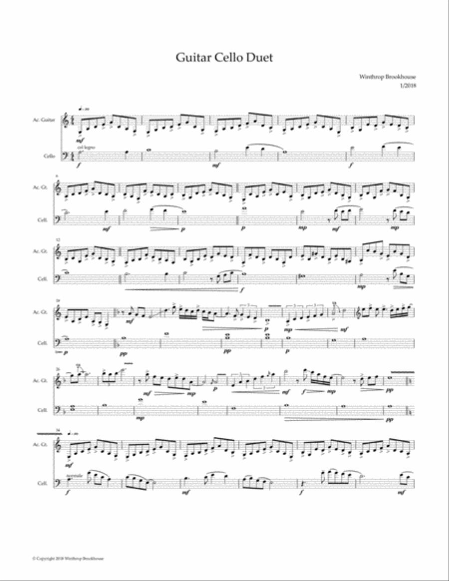 Guitar Cello Duet String Duet scores gallery preview page 1