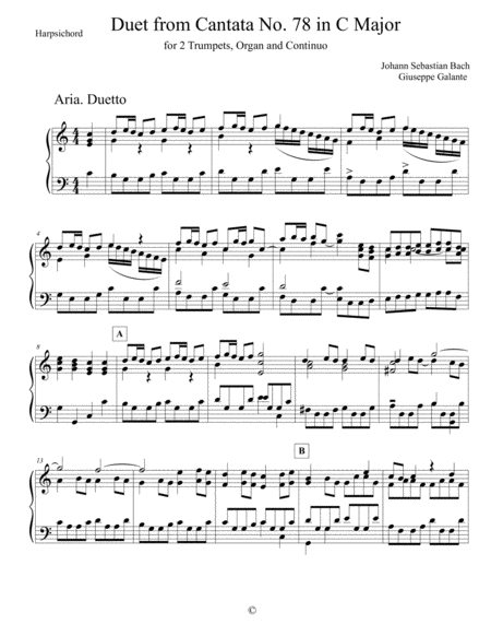 J.S. Bach: Duet from Cantata No. 78 in C Major for 2 Trumpets, Organ and Continuo: Aria: Duetto