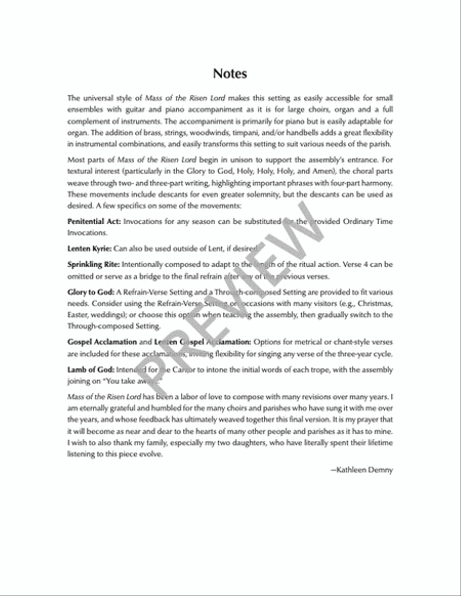 Mass of the Risen Lord - Guitar edition Guitar scores gallery preview page 3