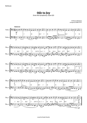 Ode to Joy for Tuba Duet by Beethoven Opus 125