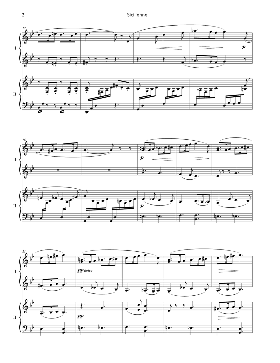 Sicilienne, Op. 78 Score and Parts scores gallery preview page 4